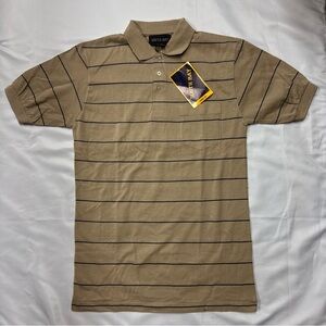 South Bay Men’s Size Large 16 Polo Tan And Blue Short Sleeve Button Button Up